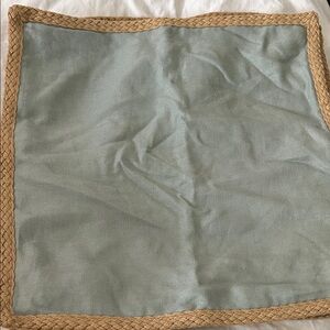Pottery Barn Jute braided blue linen pillow covers 20x20